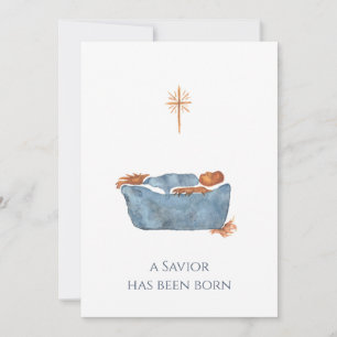 Cartes Pour Fêtes Annuelles Luc 2:11 Nativité originale aquarelle Noël