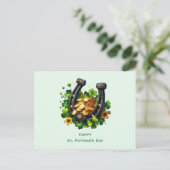 Cartes Pour Fêtes Annuelles Lucky Horseshoe & Gold Coins St. Patrick's Day (Debout devant)