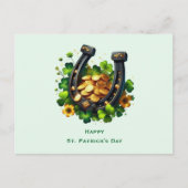 Cartes Pour Fêtes Annuelles Lucky Horseshoe & Gold Coins St. Patrick's Day (Devant)