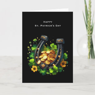 Cartes Pour Fêtes Annuelles Lucky Horseshoe & Gold Coins St. Patrick's Day