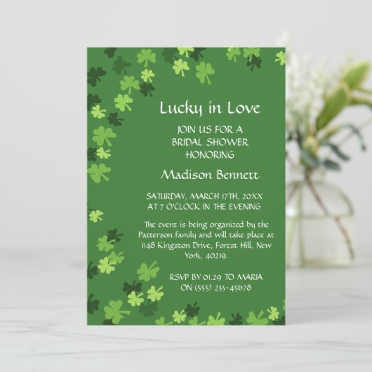Cartes Pour Fêtes Annuelles Lucky In Love St. Patrick's Day BABYShower CARD (Debout devant)