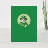 Cartes Pour Fêtes Annuelles Lucky Irish Leprechaun chat St Patrick célébrer (Dos)
