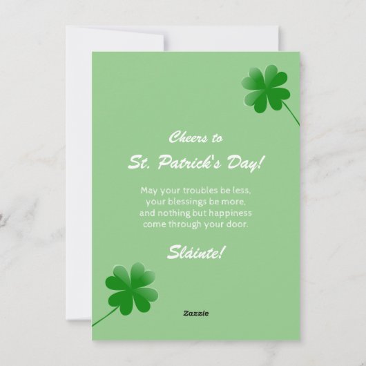 Cartes Pour Fêtes Annuelles Lucky Leprechaun Gnome St Patrick's Day Greeting (Dos)