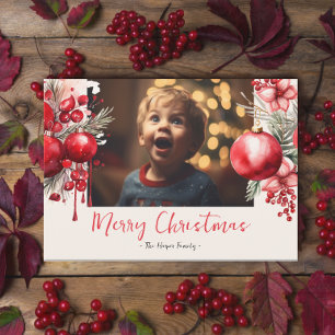 Cartes Pour Fêtes Annuelles Lucky Red Poinsettia Photo