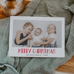 Cartes Pour Fêtes Annuelles LUCY Red Fun Family Photo Festive Joyeux Noël