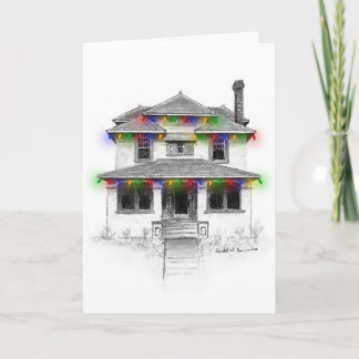 Cartes Pour Fêtes Annuelles Lueur de maison de vacances