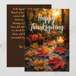 Cartes Pour Fêtes Annuelles Lueur de récolte dorée – Message de Thanksgiving