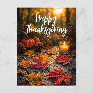 Cartes Pour Fêtes Annuelles Lueur de récolte dorée – Message de Thanksgiving