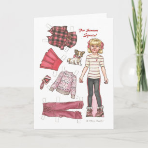 Cartes Pour Fêtes Annuelles Lumberjack chic poupée en papier valentine