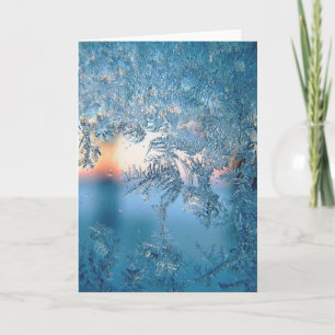 Cartes Pour Fêtes Annuelles Lumière d'hiver à travers un verre à cristaux de g