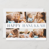 Cartes Pour Fêtes Annuelles Lumière moderne | Elegant Hanoukka 5 Photo Collage (Devant)