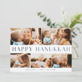 Cartes Pour Fêtes Annuelles Lumière moderne | Elegant Hanoukka 5 Photo Collage (Debout devant)