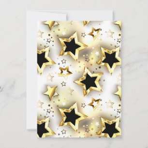 Cartes Pour Fêtes Annuelles Lumière transparente avec étoiles or