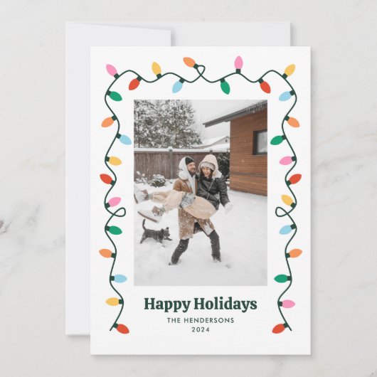 Cartes Pour Fêtes Annuelles Lumières colorées photo (Devant)