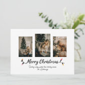 Cartes Pour Fêtes Annuelles Lumières de chaîne simples 3 Photo Noël  (Debout devant)