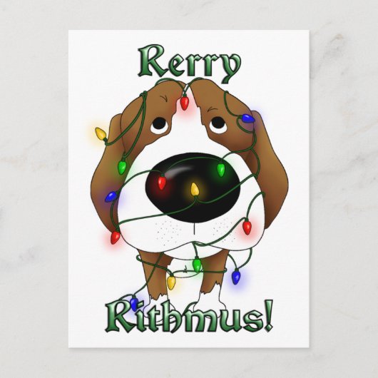 Cartes Pour Fêtes Annuelles Lumières de Noël beagles (Devant)