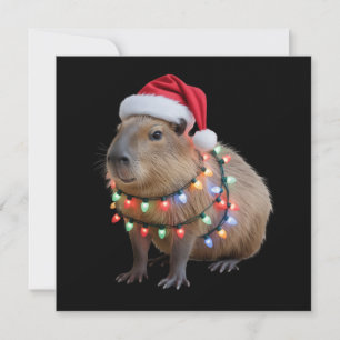 Cartes Pour Fêtes Annuelles Lumières de Noël Capybara Cappy Noël