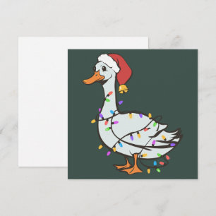 Cartes Pour Fêtes Annuelles Lumières de Noël de l'oie idiote drôle de canard X