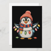 Cartes Pour Fêtes Annuelles Lumières de Noël de Penguin Noël Noël Noël Noël No (Devant / Derrière)