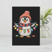 Cartes Pour Fêtes Annuelles Lumières de Noël de Penguin Noël Noël Noël Noël No (Debout devant)