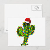 Cartes Pour Fêtes Annuelles Lumières de Noël du Saguaro (Devant / Derrière)