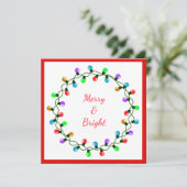 Cartes Pour Fêtes Annuelles Lumières de Noël Merry & Bright  (Debout devant)