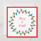 Cartes Pour Fêtes Annuelles Lumières de Noël Merry & Bright  (Devant)