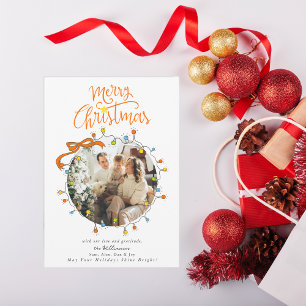 Cartes Pour Fêtes Annuelles Lumières de Noël pastel photo fantaisiste 