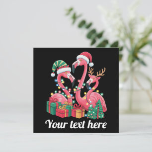 Cartes Pour Fêtes Annuelles Lumières de Noël personnalisées Flamingo Palm Chri