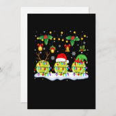 Cartes Pour Fêtes Annuelles Lumières de Noël Trois rennes Père Noël Elfe Balle (Devant / Derrière)