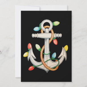 Cartes Pour Fêtes Annuelles Lumières de Noël Xmas d'ancre de bateau de croisiè