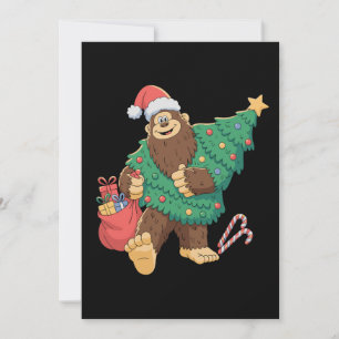 Cartes Pour Fêtes Annuelles Lumières de sapin de Noël Bigfoot Sasquatch mignon