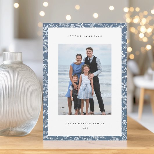 Cartes Pour Fêtes Annuelles Lumières d'hiver | Hanoukka photo verticale modern