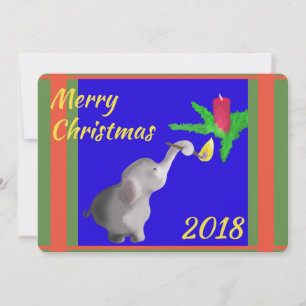 Cartes Pour Fêtes Annuelles Lumières Eléphant Moderne Bougie Xmas Texte person