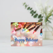 Cartes Pour Fêtes Annuelles Lumières scintillantes multicolores, bokeh, Vacanc (Debout devant)