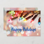 Cartes Pour Fêtes Annuelles Lumières scintillantes multicolores, bokeh, Vacanc (Devant / Derrière)