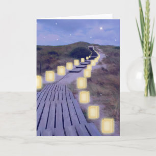 Cartes Pour Fêtes Annuelles Luminaires sur le chemin de plage