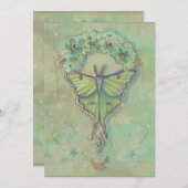 Cartes Pour Fêtes Annuelles Luna Moth moon design par Renee Lavoie (Devant / Derrière)