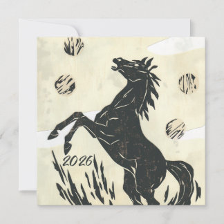 Cartes Pour Fêtes Annuelles Lunar Horse Celebration Art 2026