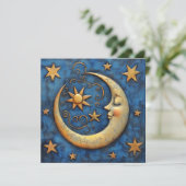 Cartes Pour Fêtes Annuelles Lune céleste (Debout devant)