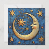 Cartes Pour Fêtes Annuelles Lune céleste (Devant)