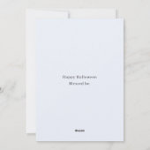 Cartes Pour Fêtes Annuelles Lune de croissant bleu avec fleurs blanches Hallow (Dos)