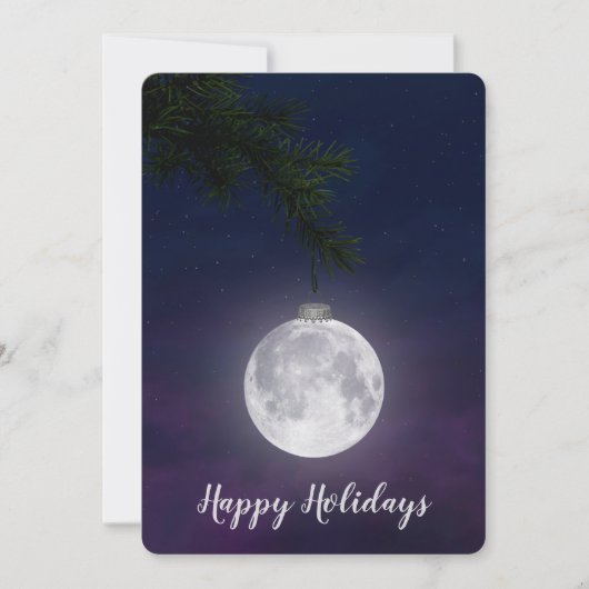 Cartes Pour Fêtes Annuelles Lune de Noël sur Pine Bough (Devant)