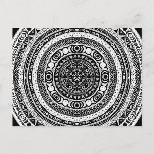 Cartes Pour Fêtes Annuelles Lune Enfant Mandala Triple Lune Sorcière (Devant)