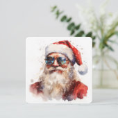 Cartes Pour Fêtes Annuelles Lunettes de soleil Cool Santa Claus (Debout devant)