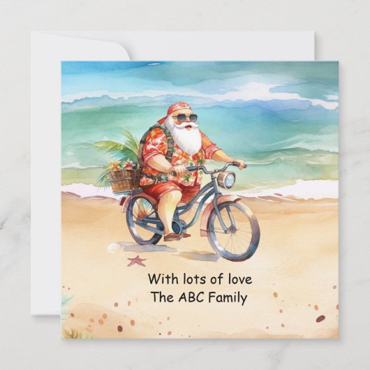 Cartes Pour Fêtes Annuelles Lunettes de soleil de Santa Hat Noël Été Juillet (Devant)