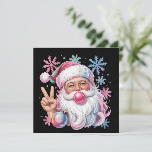 Cartes Pour Fêtes Annuelles Lunettes de soleil roses rétro Santa Xmas Bubble G