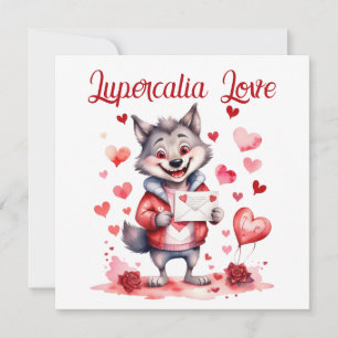 Cartes Pour Fêtes Annuelles Lupercalia Amour Cœurs de Loup Douce Saint-Valenti
