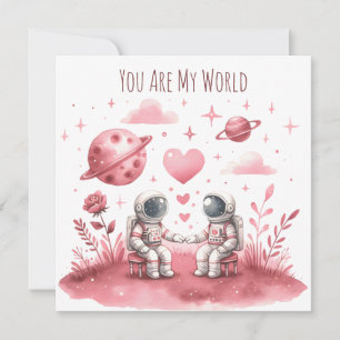 Cartes Pour Fêtes Annuelles Lupercalia Astronaute Amour de la Saint-Valentin