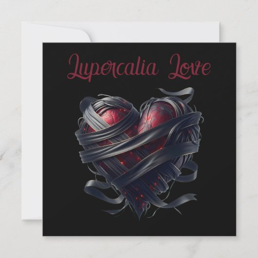 Cartes Pour Fêtes Annuelles Lupercalia Black Threads Heart Valentine's (Devant)